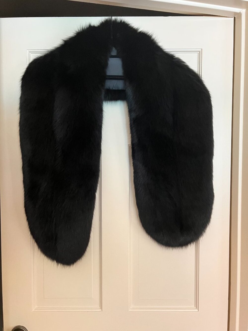 Adrienne Landau Genuine Black Mink Fur Stole Wrap Collar Vintage
